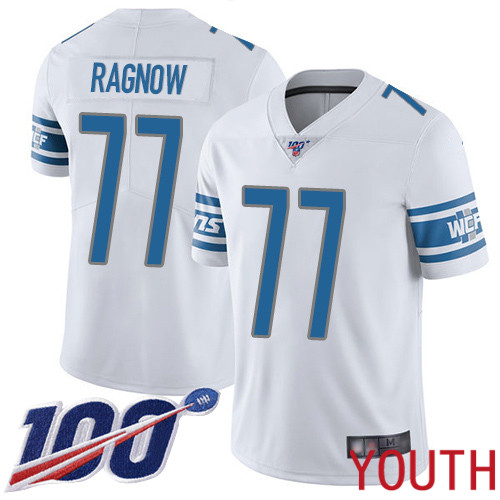 Detroit Lions Limited White Youth Frank Ragnow Road Jersey NFL Football #77 100th Season Vapor Untouchable->youth nfl jersey->Youth Jersey